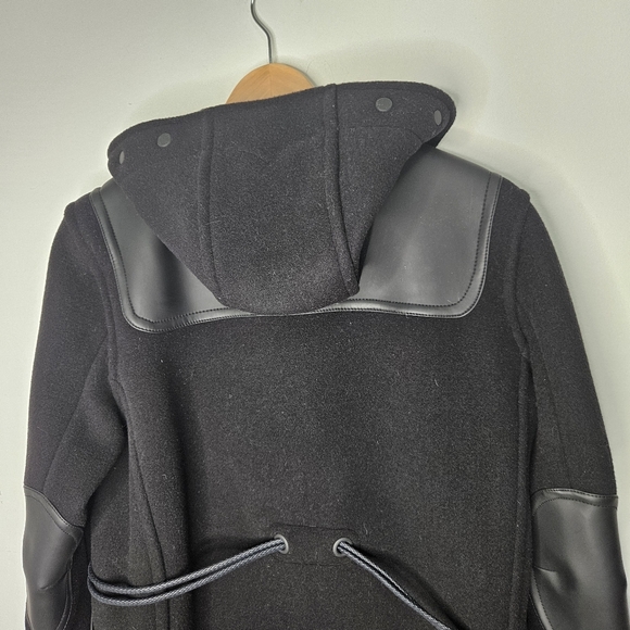 Hunter Wool Belted Duffle Coat Women's Sz S Black Hooded - Picture 12 of 16